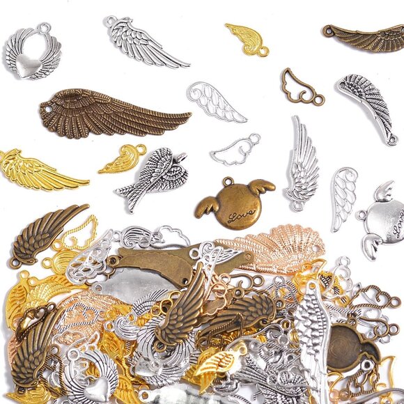 Other - 100 G Vintage Antique Metal Charms for Jewelry Making, Bulk Silver & Gold Plated